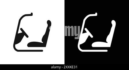 car driver seat icon logo sign vector outline in black and white color Stock Vector