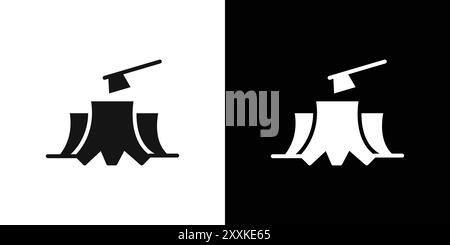 Deforestation icon logo sign vector outline in black and white color Stock Vector