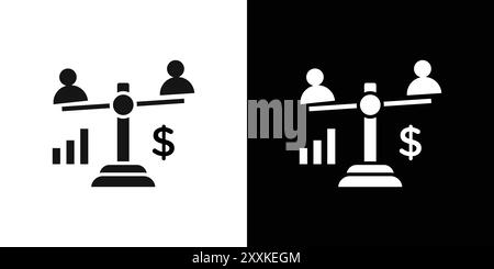Debt holders icon logo sign vector outline in black and white color Stock Vector