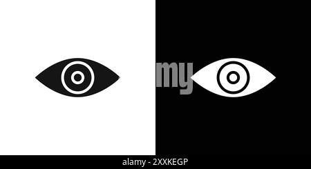 Creative vision icon logo sign vector outline in black and white color Stock Vector