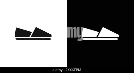 Espadrille icon logo sign vector outline in black and white color Stock Vector