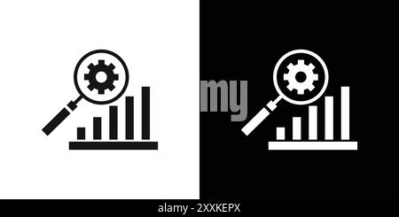 due diligence icon logo sign vector outline in black and white color Stock Vector