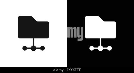 FTP navigate up icon logo sign vector outline in black and white color Stock Vector