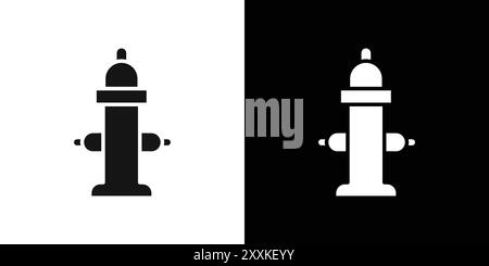 Fire hydrant icon logo sign vector outline in black and white color Stock Vector