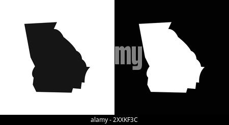 Georgia icon logo sign vector outline in black and white color Stock Vector