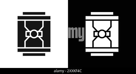 Janggu icon logo sign vector outline in black and white color Stock Vector