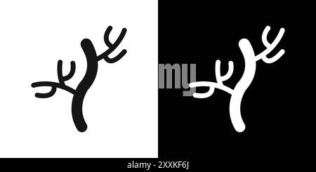 Human artery icon logo sign vector outline in black and white color Stock Vector