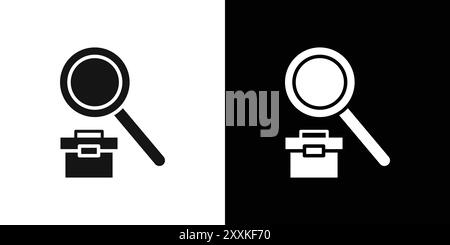 Job Seeking Icon logo sign vector outline in black and white color ...