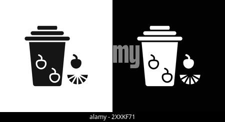 Leftovers Disposal icon logo sign vector outline in black and white color Stock Vector