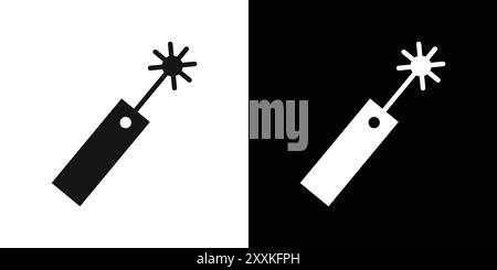 laser icon logo sign vector outline in black and white color Stock Vector