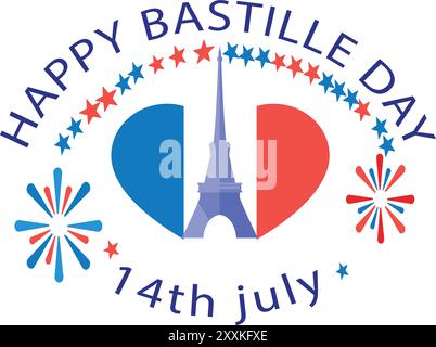 Celebrate Bastille Day - 14th July with Vibrant Designs Stock Vector