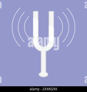 tuning fork vector icon. tuning fork science education. physics tuning fork vector Stock Vector