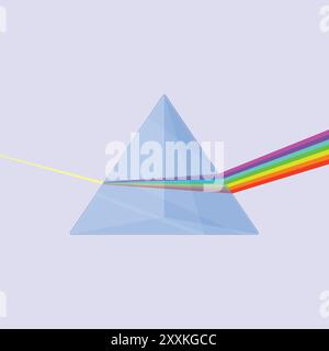 Prism vector icon. Physics Prism glass vector illustration. light rainbow prism color science Stock Vector