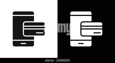 Payment method icon logo sign vector outline in black and white color Stock Vector