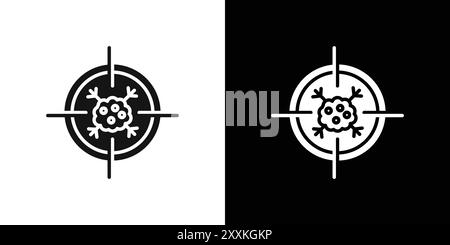 Oncology department icon logo sign vector outline in black and white color Stock Vector