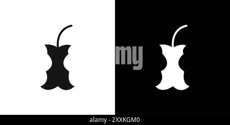 Organic food waste icon logo sign vector outline in black and white color Stock Vector