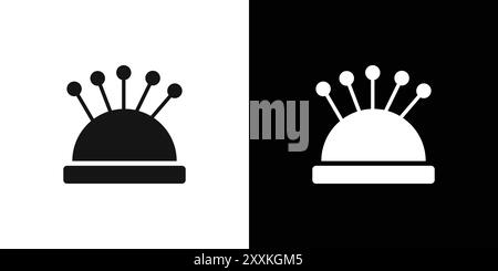 pin cushion icon logo sign vector outline in black and white color Stock Vector