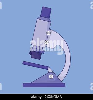 microscope vector icon. chemistry lab microscope vector. microscope school education Stock Vector
