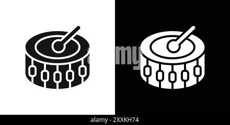 Snare Drum icon logo sign vector outline in black and white color Stock ...
