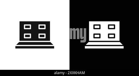 Sitemaps icon logo sign vector outline in black and white color Stock Vector