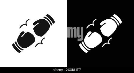 Rivalry icon logo sign vector outline in black and white color Stock Vector