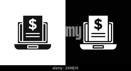 Subscription Model icon logo sign vector outline in black and white color Stock Vector