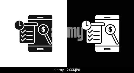 Transaction history icon logo sign vector outline in black and white color Stock Vector