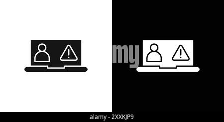 Unauthorized Access icon logo sign vector outline in black and white color Stock Vector