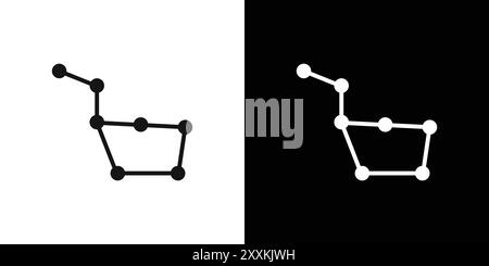 Ursa major icon logo sign vector outline in black and white color Stock Vector
