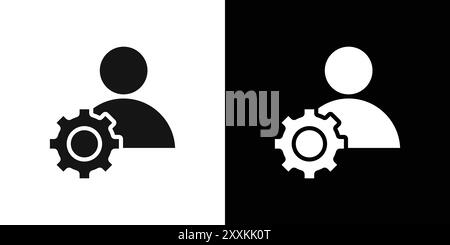 User Management Icon logo sign vector outline in black and white color Stock Vector