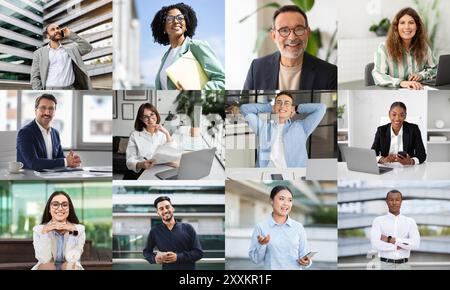 Diverse Group of Professionals Engaging in Various Activities Stock Photo