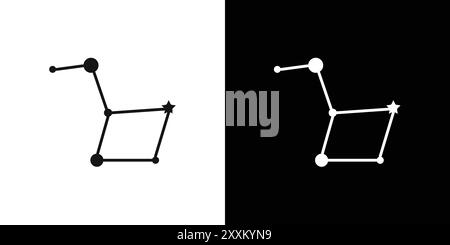 Big dipper icon Vector symbol or sign set collection in black and white outline Stock Vector