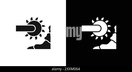 Bucket wheel excavator icon Black line art vector in black and white ...