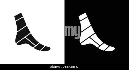 Elastic bandage icon Black line art vector in black and white outline ...