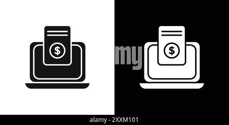 Subscription Model icon Vector symbol or sign set collection in black and white outline Stock Vector