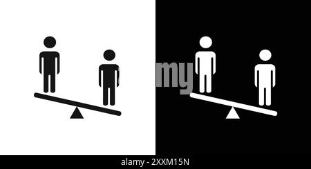 Compare icon Vector symbol or sign set collection in black and white outline Stock Vector