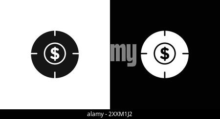 Funds hunting icon Vector symbol or sign set collection in black and white outline Stock Vector