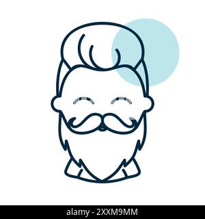 Bearded man's face vector icon. Hipster symbol. Avatar character portrait signs. Graph symbol for your web site design, logo, app, UI Stock Vector