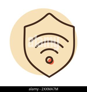 Protection wifi vector icon. Private network. Shield with wi-fi symbol. Security sign. Graph symbol for your web site design, logo, app, UI Stock Vector