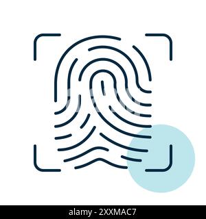 Finger scan vector icon. Fingerprint scanning technology concept. Identification system scanning. Security sign. Graph symbol for your web site design Stock Vector