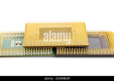 Computer processors or Central processing unit (CPU) isolated on white ...