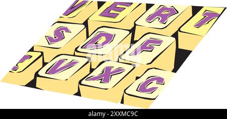 Abstract Clipart of parts of keyboard design vector illustration Stock Vector