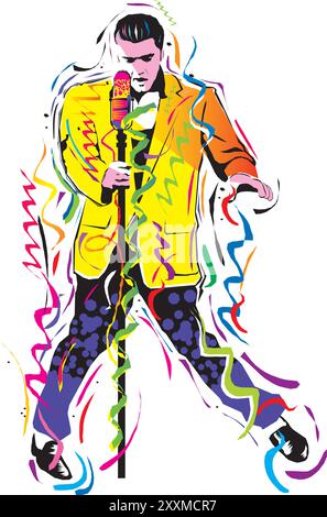Musicians and singer vector character set. Cartoon man, woman. Music and singing art. Cello, guitar, drums, synthesiser. Stock Vector