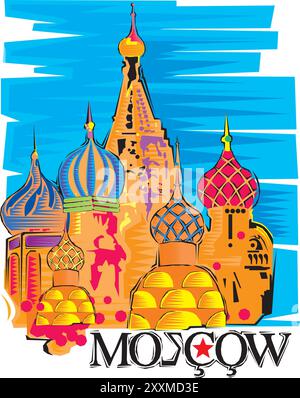vector illustration red square moscow russia Stock Vector