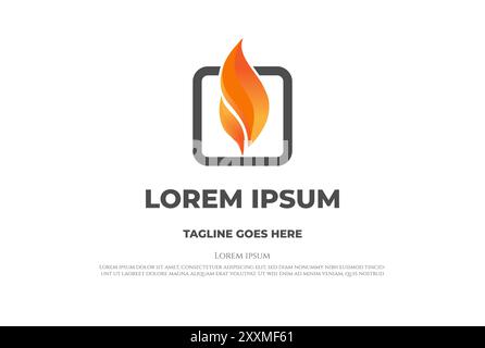 Simple Modern 3D Fire Flame for Gas Energy Logo Design Vector Stock Vector