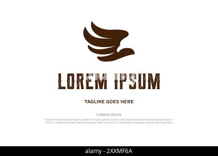 Simple Modern Eagle Falcon Hawk Wing Logo Design Vector Stock Vector
