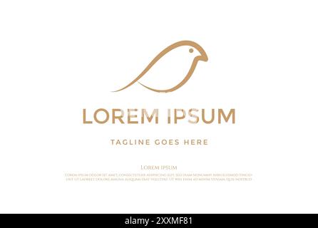 Simple Minimalist Dove Pigeon Canary Robin Bird Logo Design Vector Stock Vector