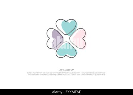 Abstract Colorful Clover Leaf Logo Design Vector Stock Vector
