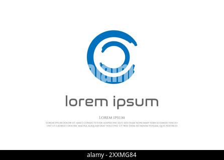 Simple Initial Letter C for Camera Lens Aperture Photography Logo Design Vector Stock Vector