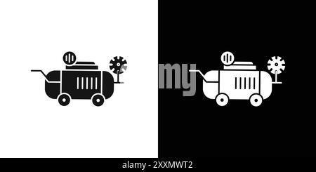 Air compressor pump icon vector logo set collection or bundle pack group Stock Vector